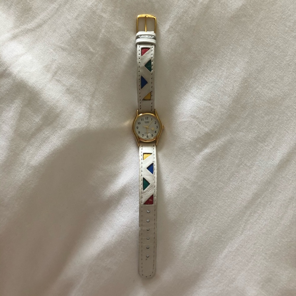 Casio Quartz Genuine Leather Heart Hand Watch